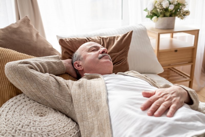 a man napping in the comfort of his home